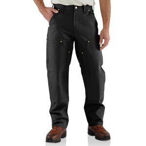 CARHARTT B01 Firm Duck Double Knee Dungaree Pants Carpenter Black Mens 40 x 32"